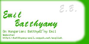 emil batthyany business card